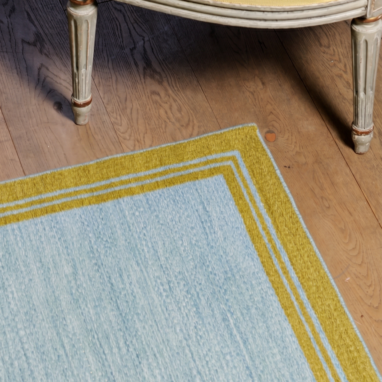 Blue & Green Borders Reversible Rug
