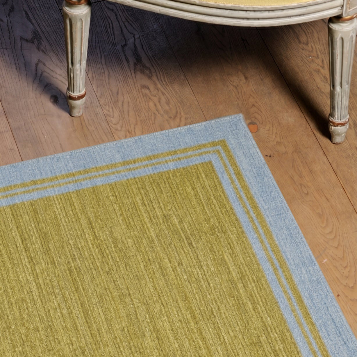 Blue & Green Borders Reversible Rug