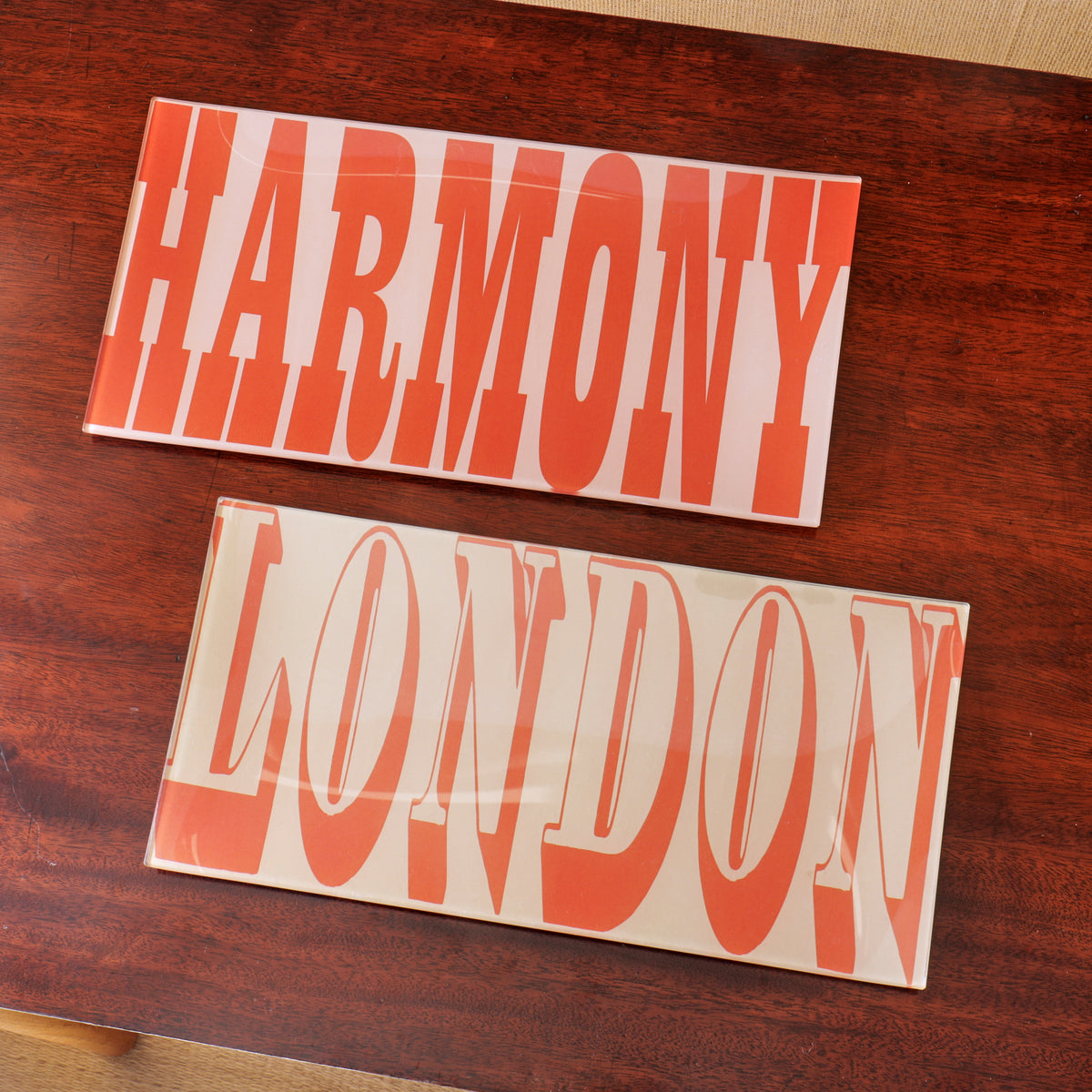 6" x 12" Harmony Decoupage Tray - Peach & Red