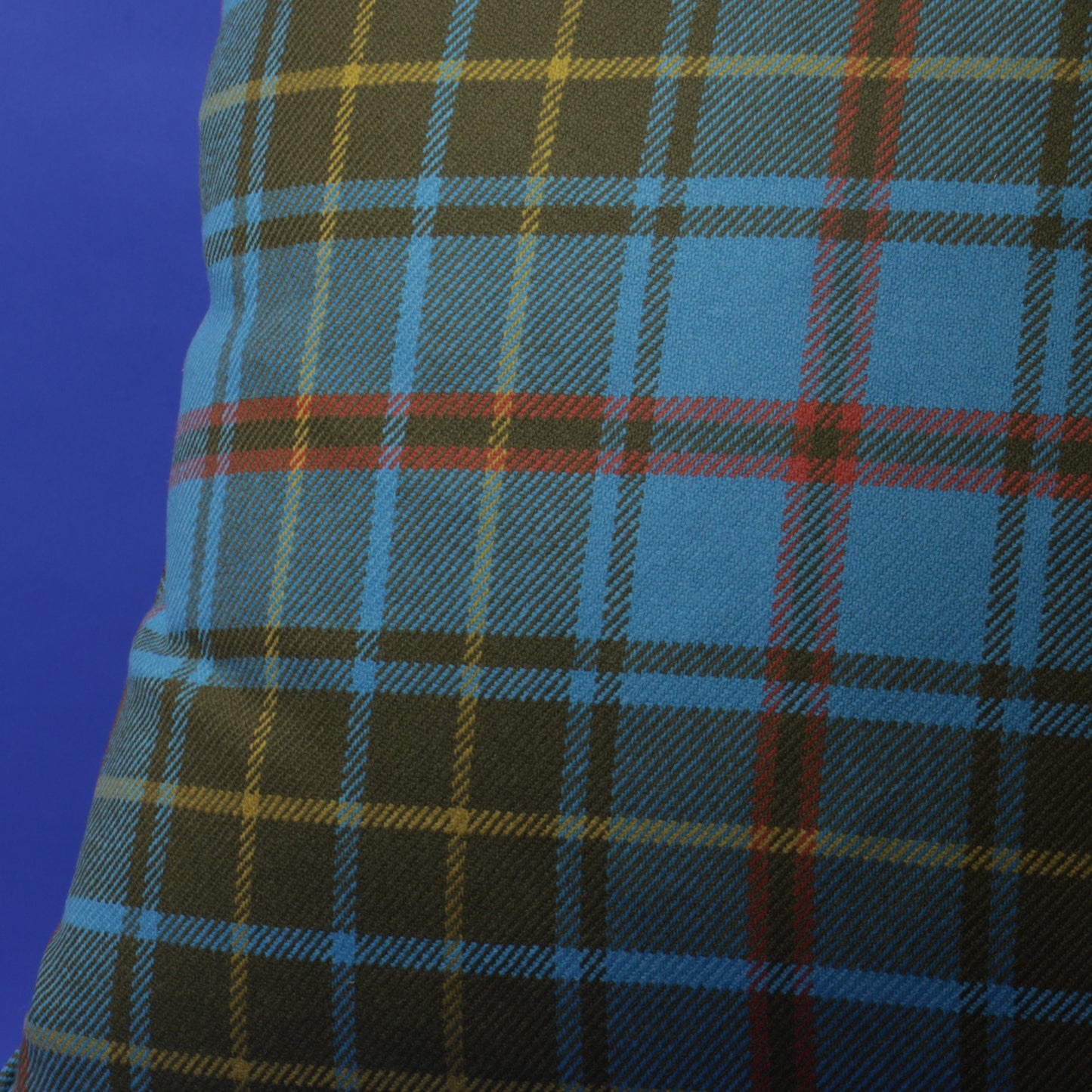 Large Check Lambswool Cushion - Marina