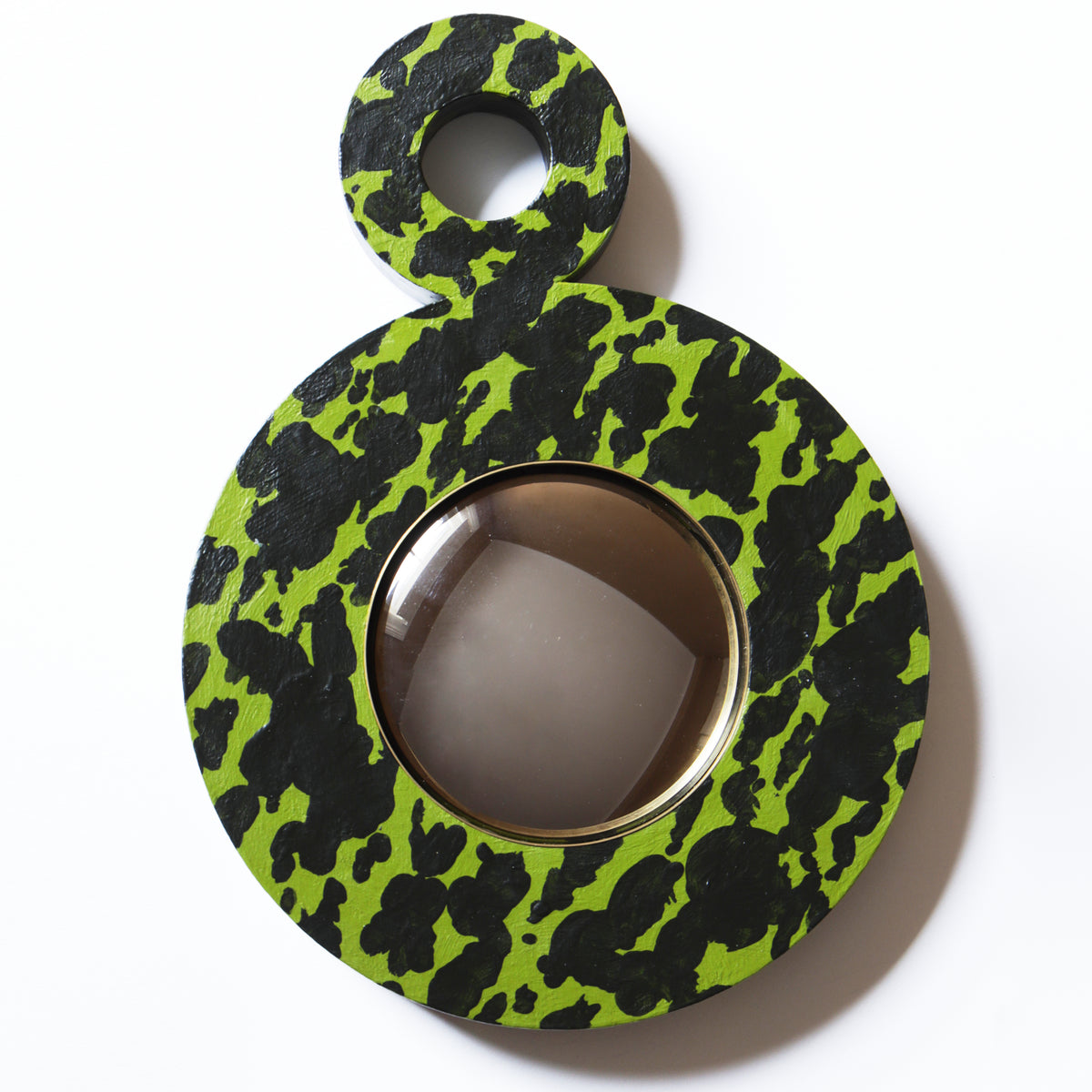 Double Ring Mirror, Hand-painted Tortoiseshell - Green
