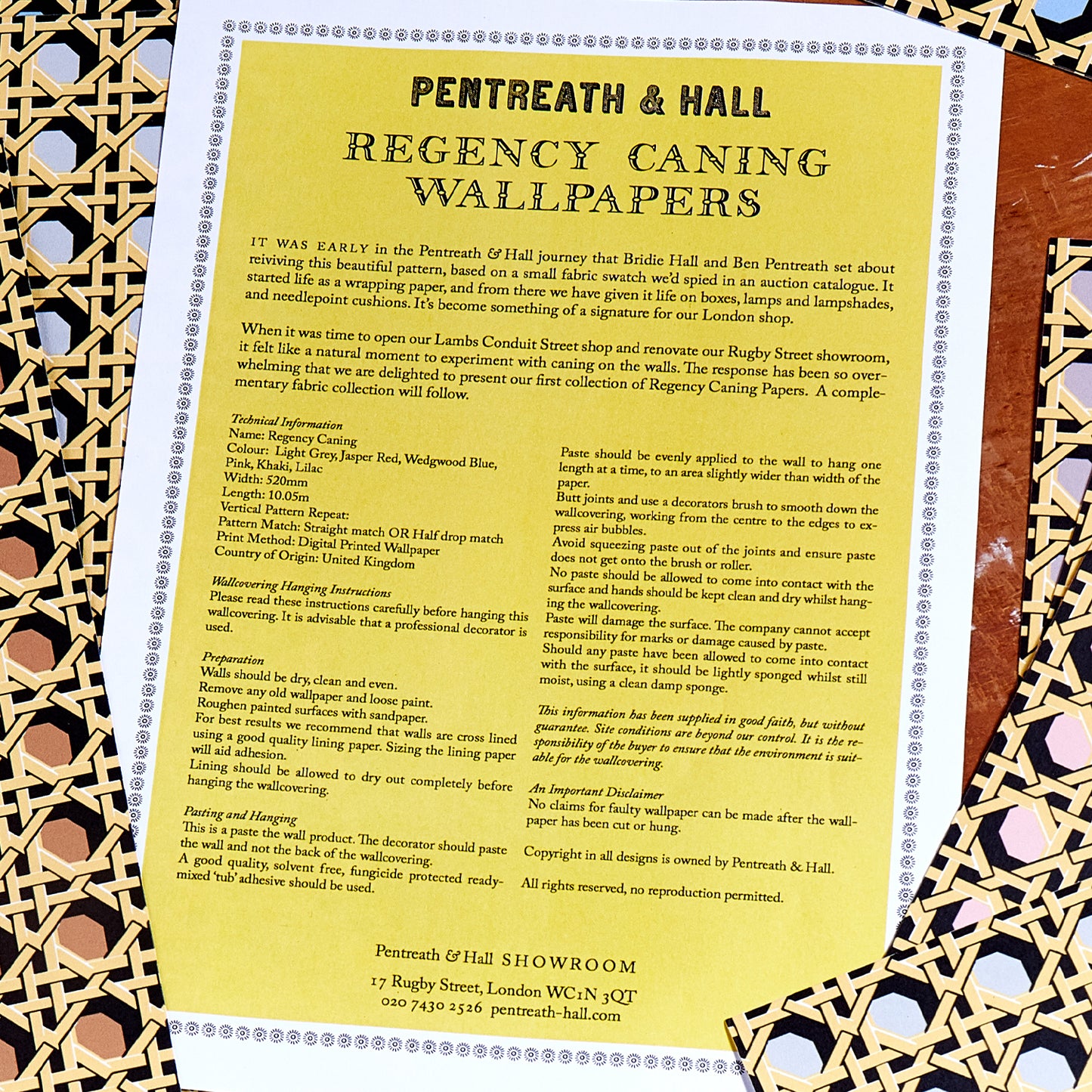 Regency Caning Wallpaper - Khaki