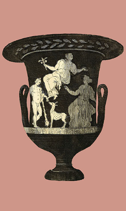 Greek Urn Print - Coral I