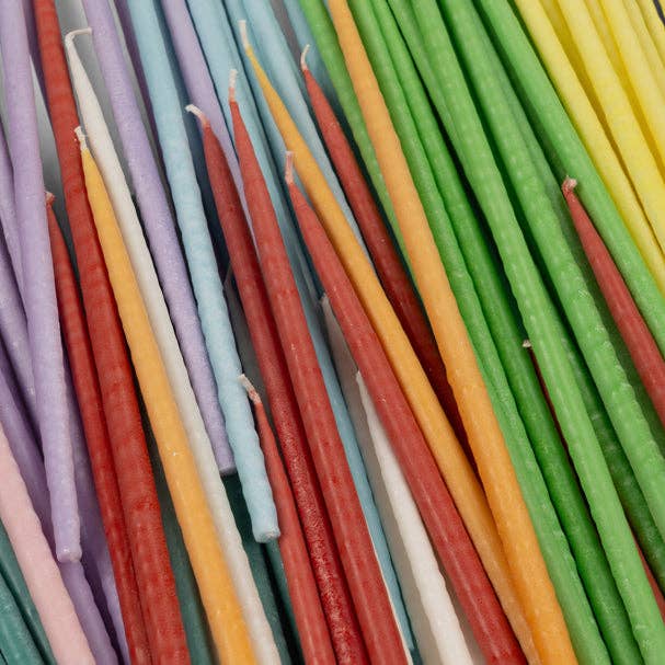 Thin Taper Coloured Candles - Pack of 12