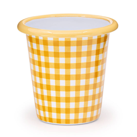 Max Humphrey x CCH Plaid Enamelware Tumbler: Yellow
