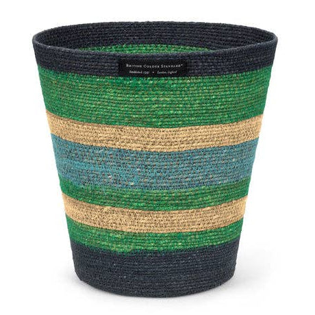 Seagrass Waste Paper Basket - Beryl & Midnight Blue