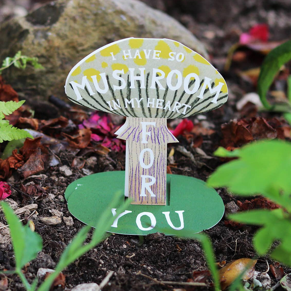 'I Have So Mushroom In My Heart For You' Stand-Up Card