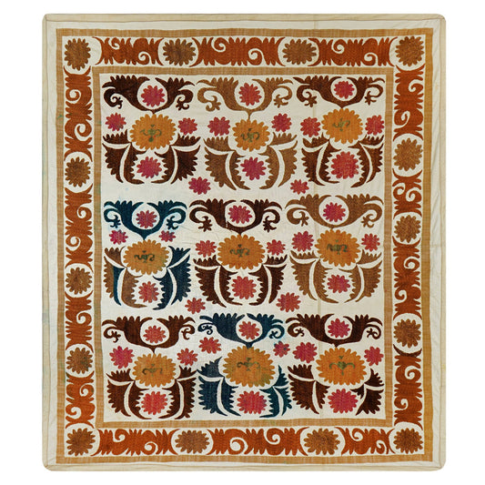 Handmade Vintage Suzani Throw -  112cm x 126cm