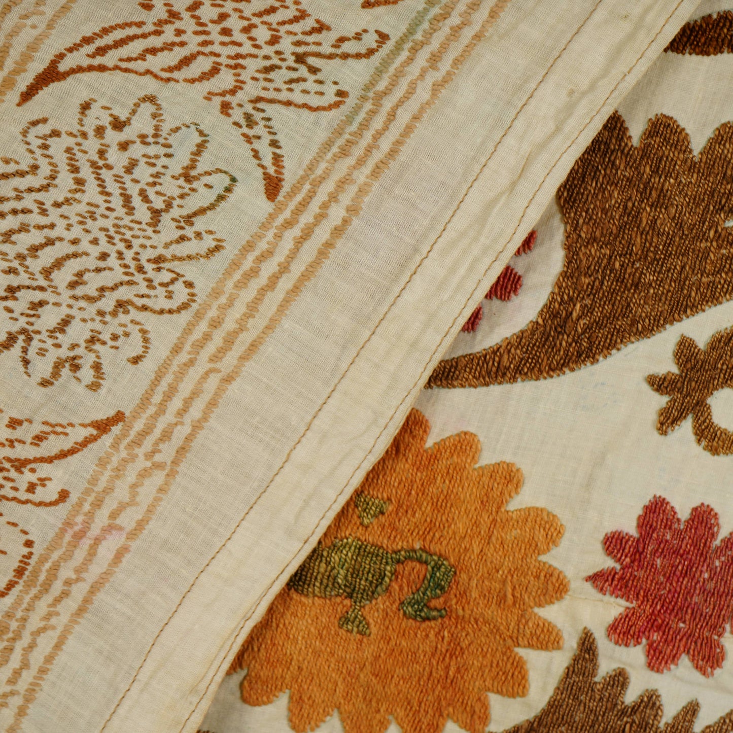 Handmade Vintage Suzani Throw -  112cm x 126cm