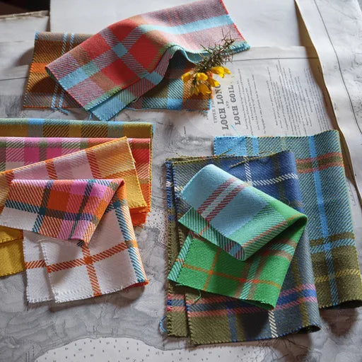 Large Check Lambswool Cushion - Strawberry