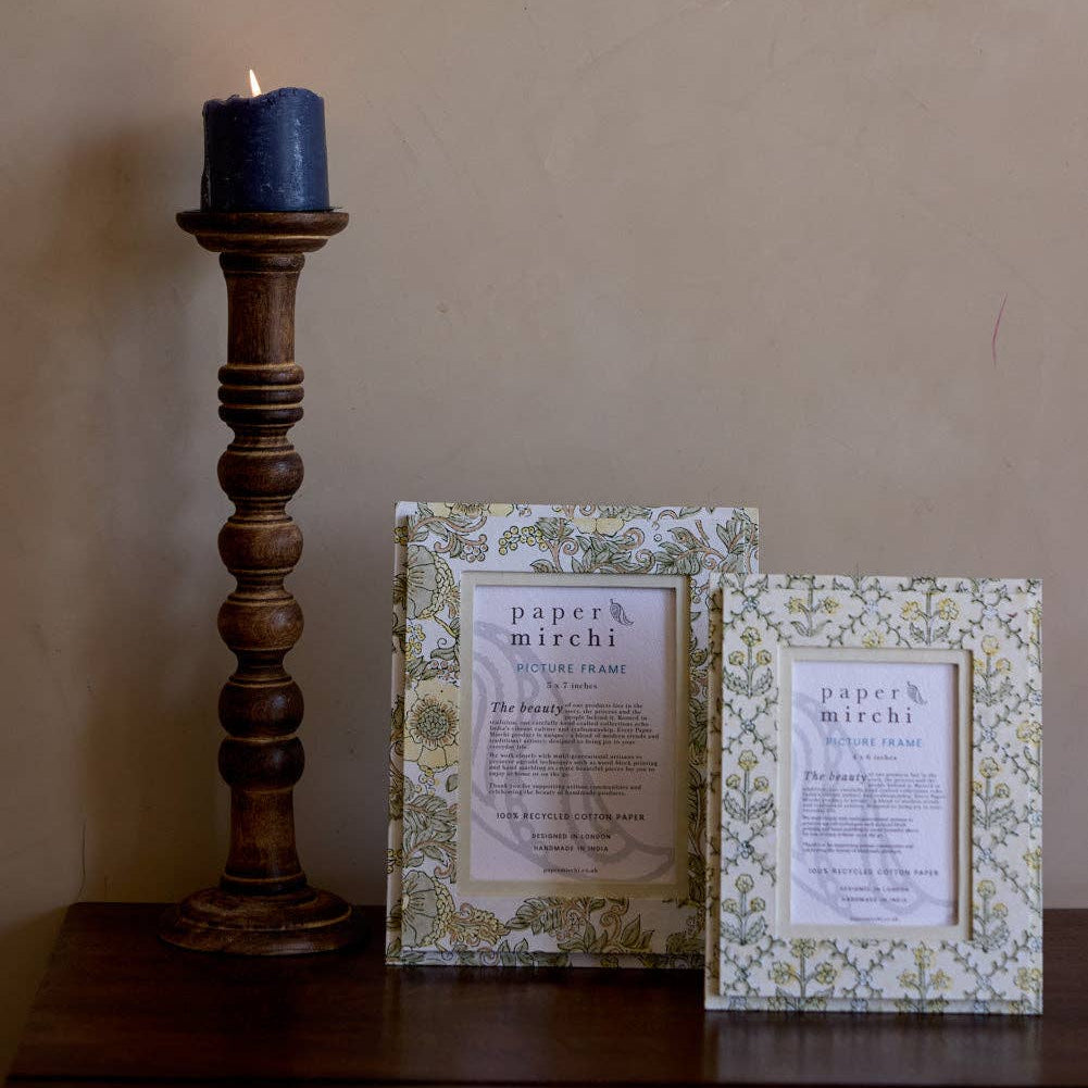 Block Printed Picture Frame - Wild Rose