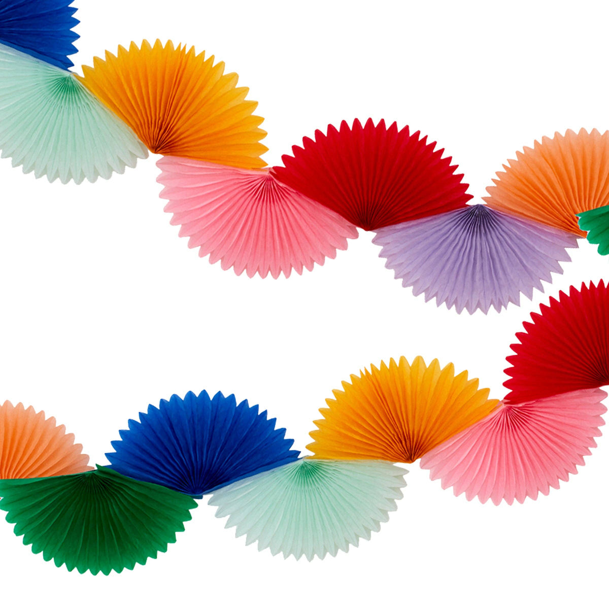 Rainbow Fan Garland - 8ft