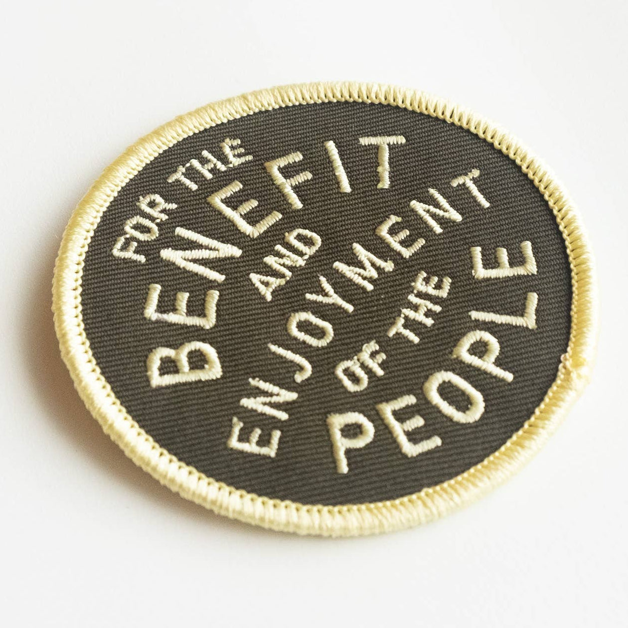 Embroidered 'For The Benefit and Enjoyment of The People' Iron-on Patch