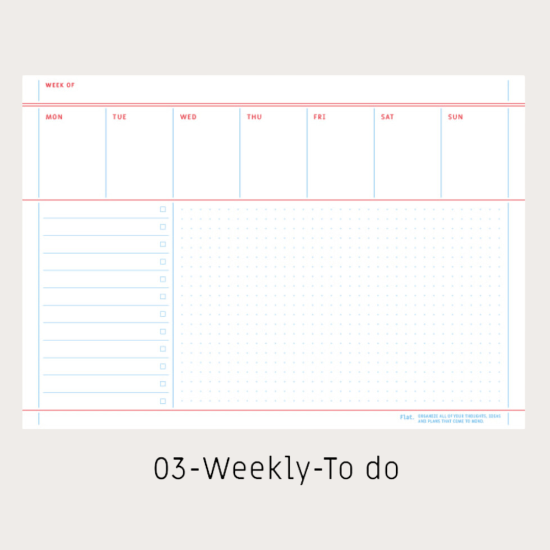 Paperian Flat A5 'Weekly' Notepad