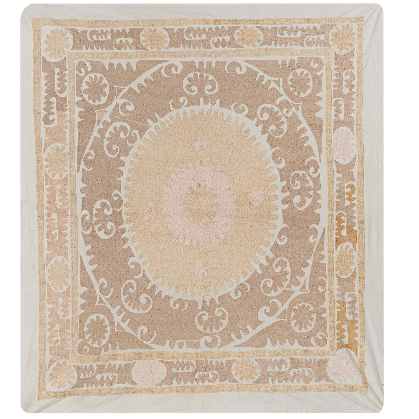 Handmade Vintage Suzani Throw - 130cm x 136cm