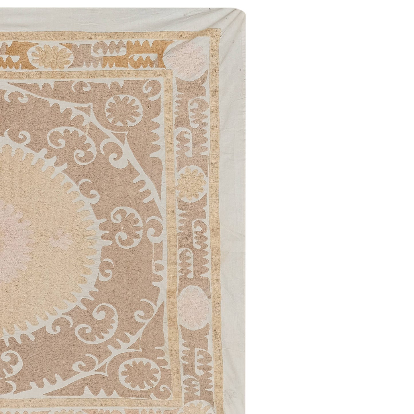 Handmade Vintage Suzani Throw - 130cm x 136cm