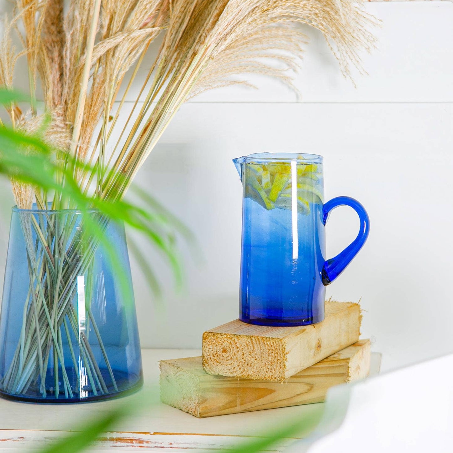 Recycled Glass Jug - 1L - Blue