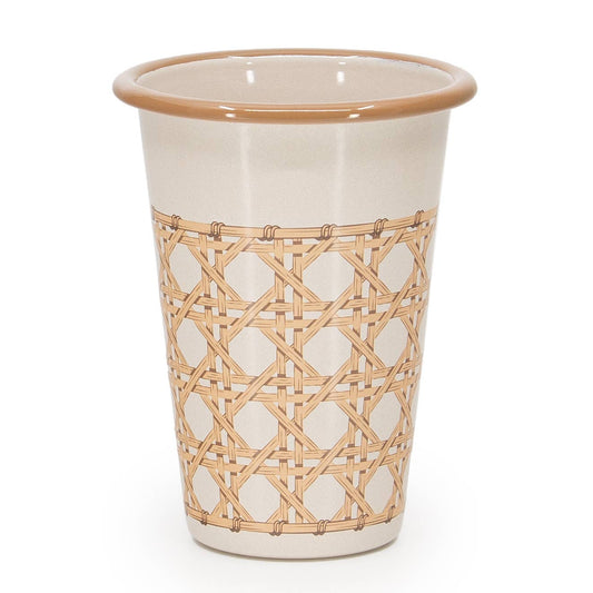 Domino x CCH Wicker Enamelware 14 oz Tumbler: Almond