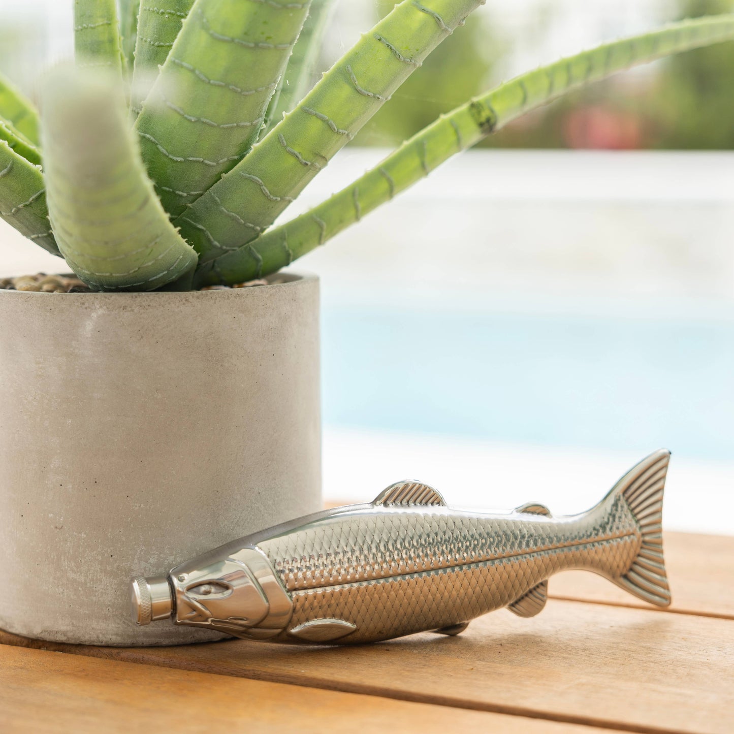 Stainless Steel Fish Flask, 4 Oz.