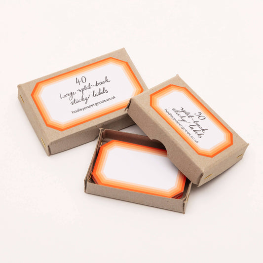 Small Geometric Orange Labels (box of 50)
