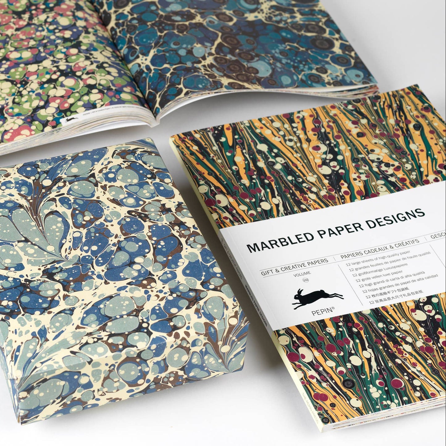 Marbled Paper Designs Gift & Creative Paper Book Vol. 102