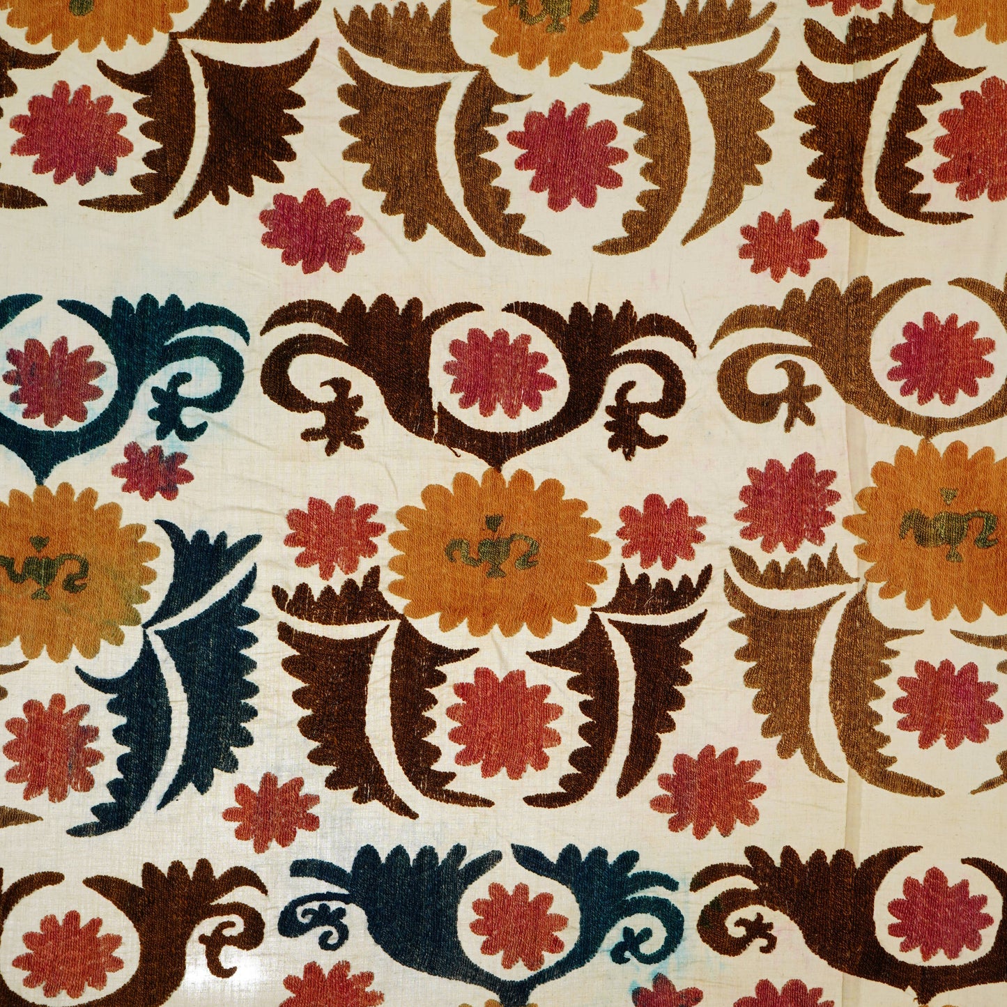 Handmade Vintage Suzani Throw -  112cm x 126cm