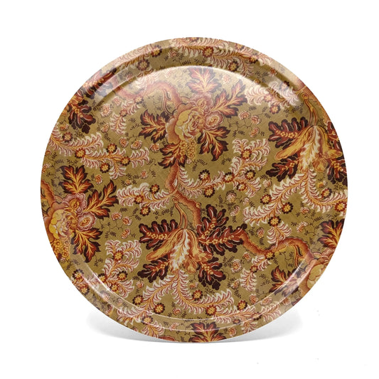 Round Birchwood Tray - English Garden