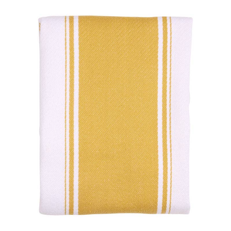 Striped Cotton Tea Towel - Ochre