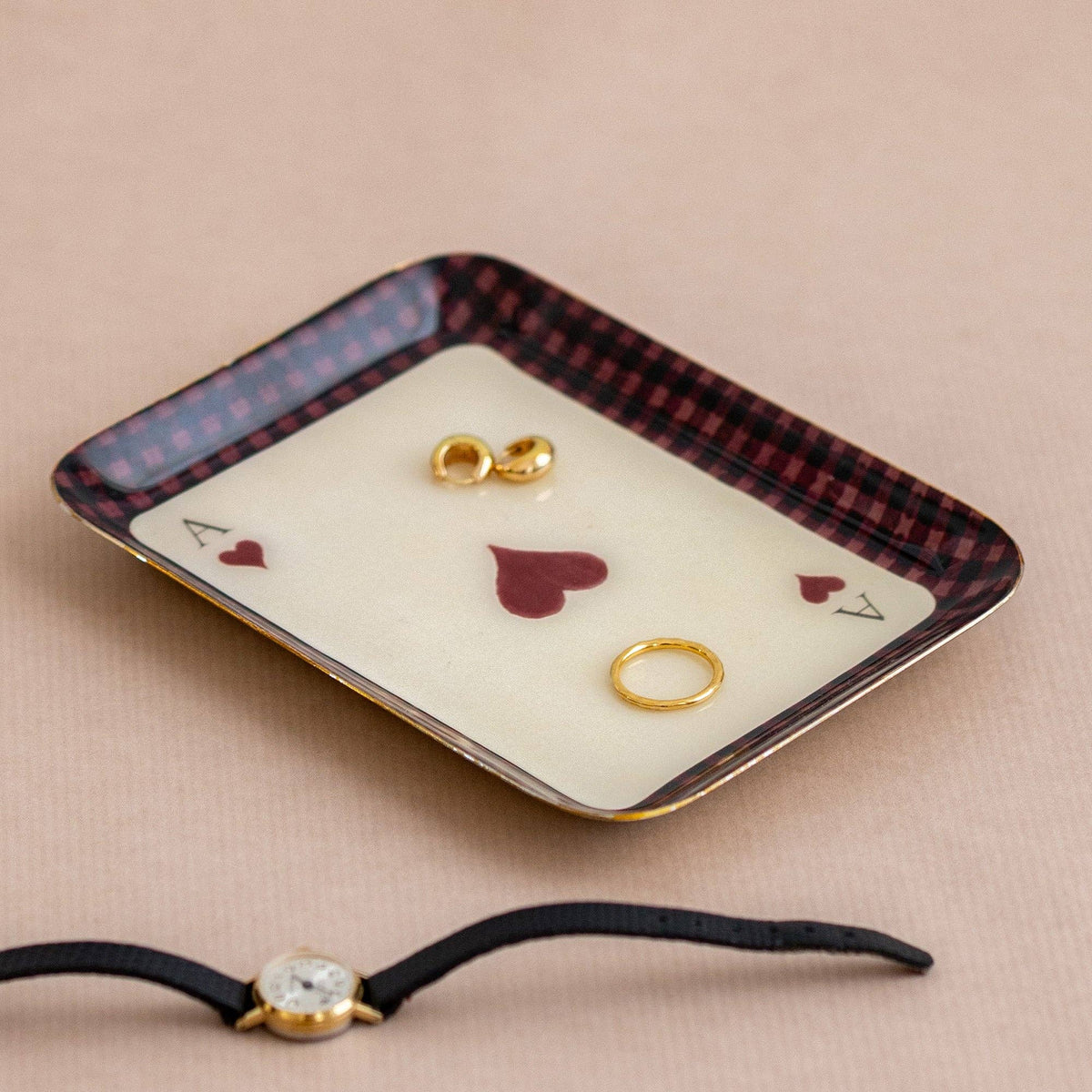 Ace of Hearts - Rectangular Enamel Tray
