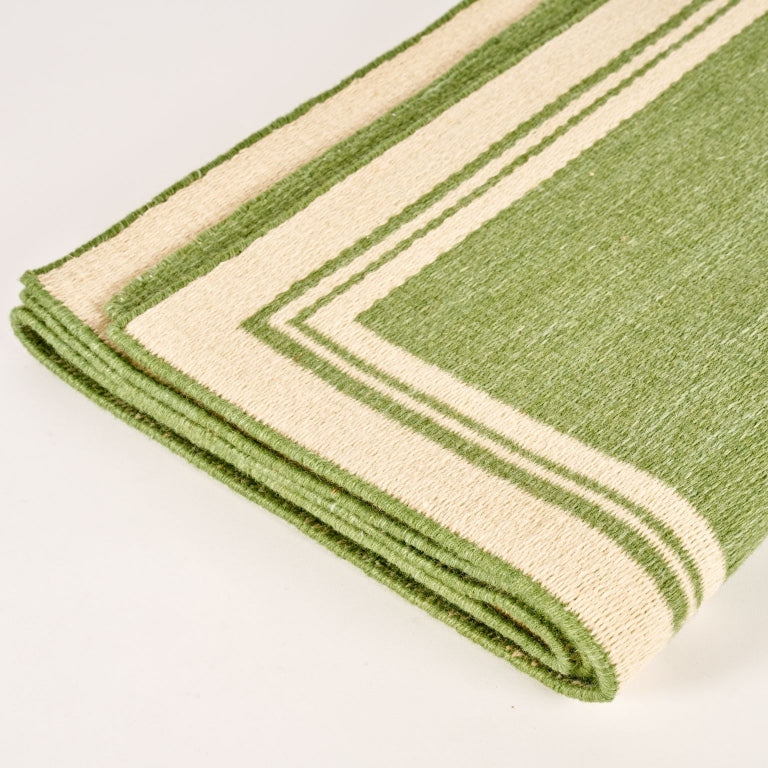 Natural & Green Borders Reversible Rug