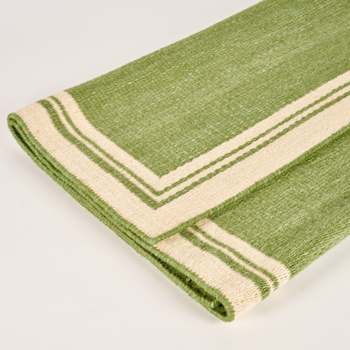 Natural & Green Borders Reversible Rug