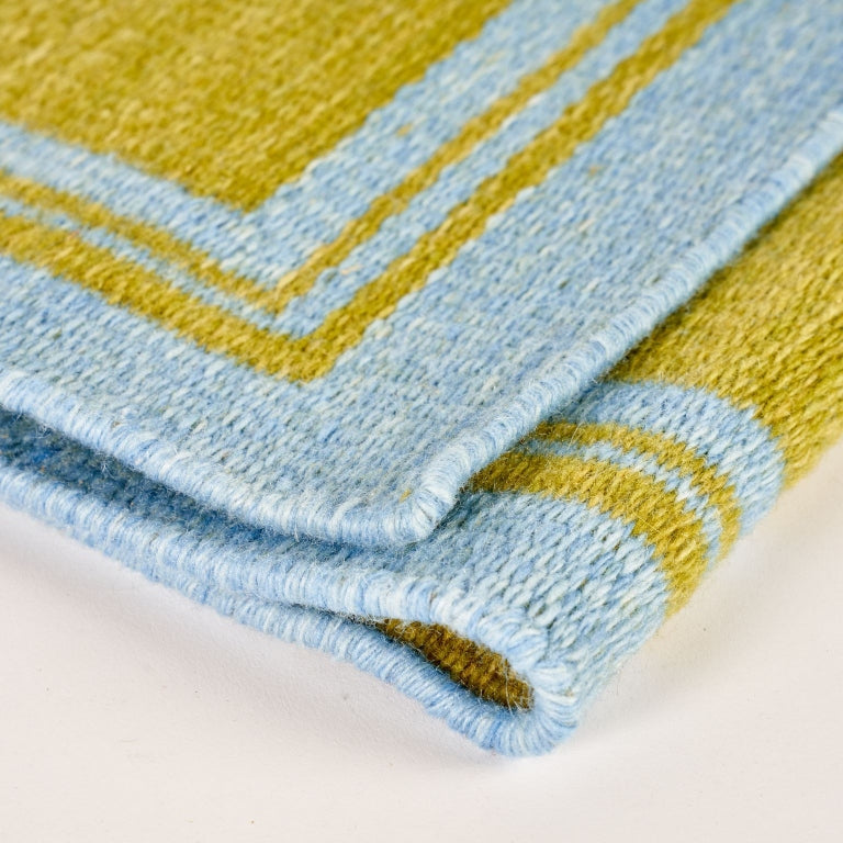 Blue & Green Borders Reversible Rug