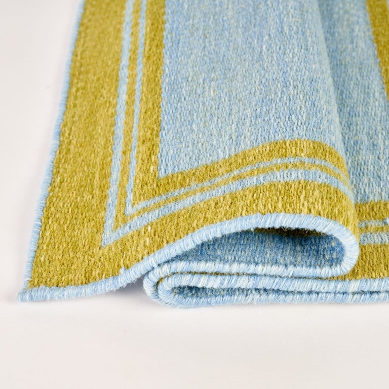 Blue & Green Borders Reversible Rug