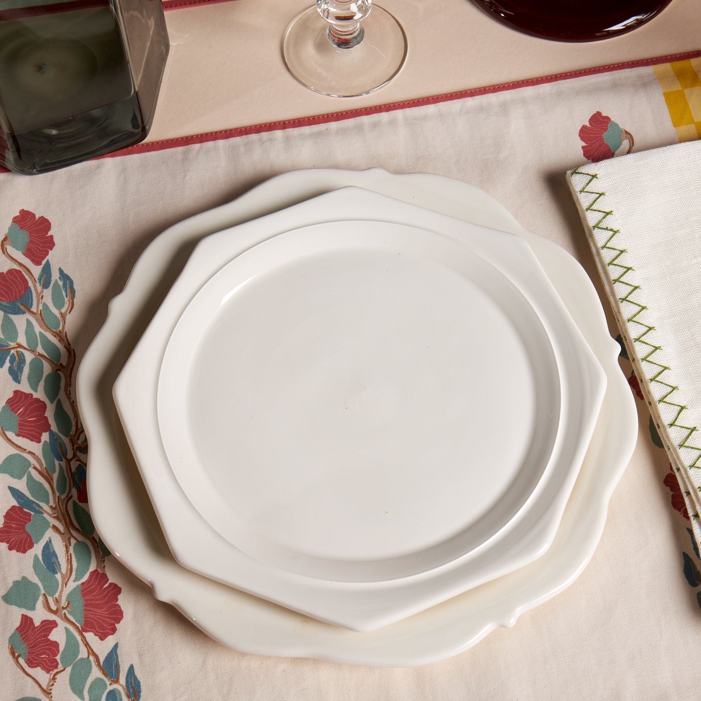 Creamware Hand Cast Scallop Salad Plate