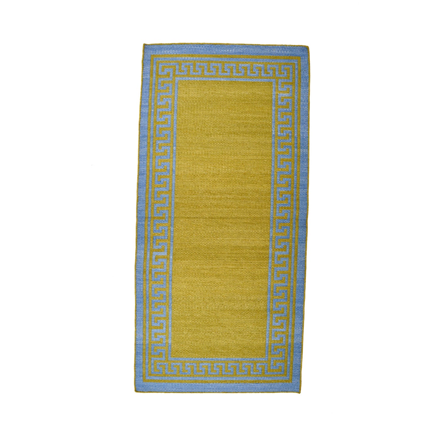 Blue & Green Greek Key Reversible Rug