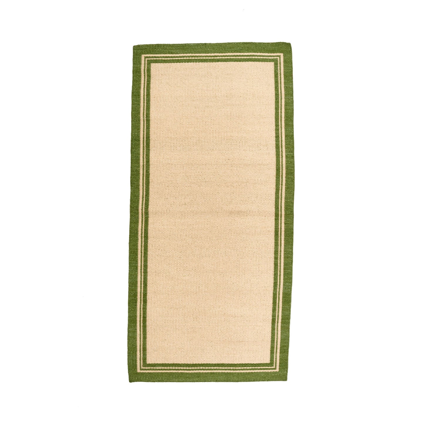 Natural & Green Borders Reversible Rug