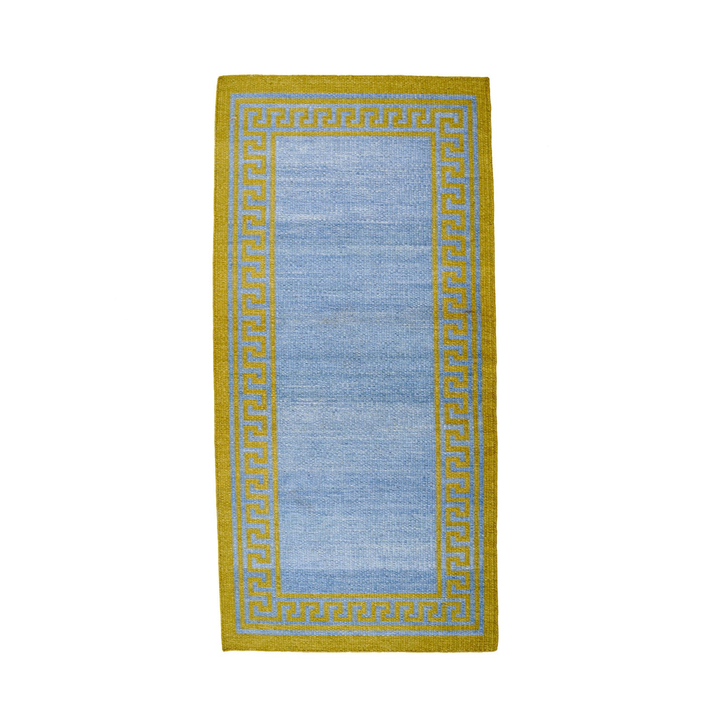 Blue & Green Greek Key Reversible Rug